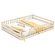 preview thumbnail 6 of 9, Kids' Queen Size Bed Frame Wooden Floor Bed with Safety Rails Natural