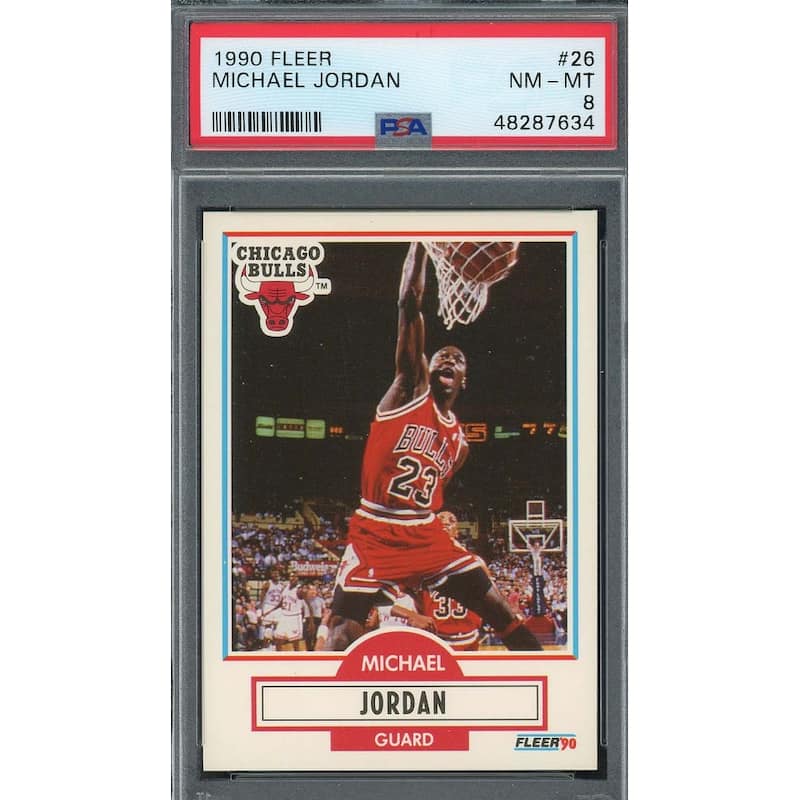 Michael Jordan 1990 Fleer Basketball Card #26 Graded PSA 8 - 8'6" x 11'6"