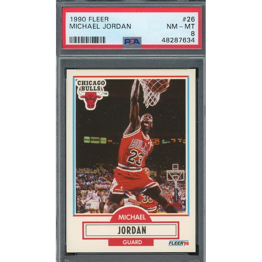 Michael Jordan 1990 Fleer Basketball Card #26 Graded PSA 8 - 8'6" x 11'6"