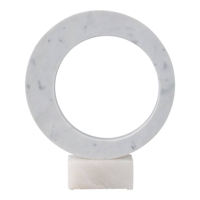 Stone Sculpture Circular Ring Geometric Base for Contemporary Display