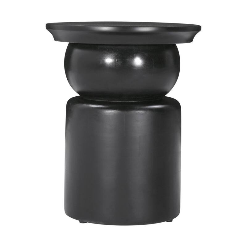 HomeRoots 26" Gold and Black Aluminum and Iron Round Pedestal End Table