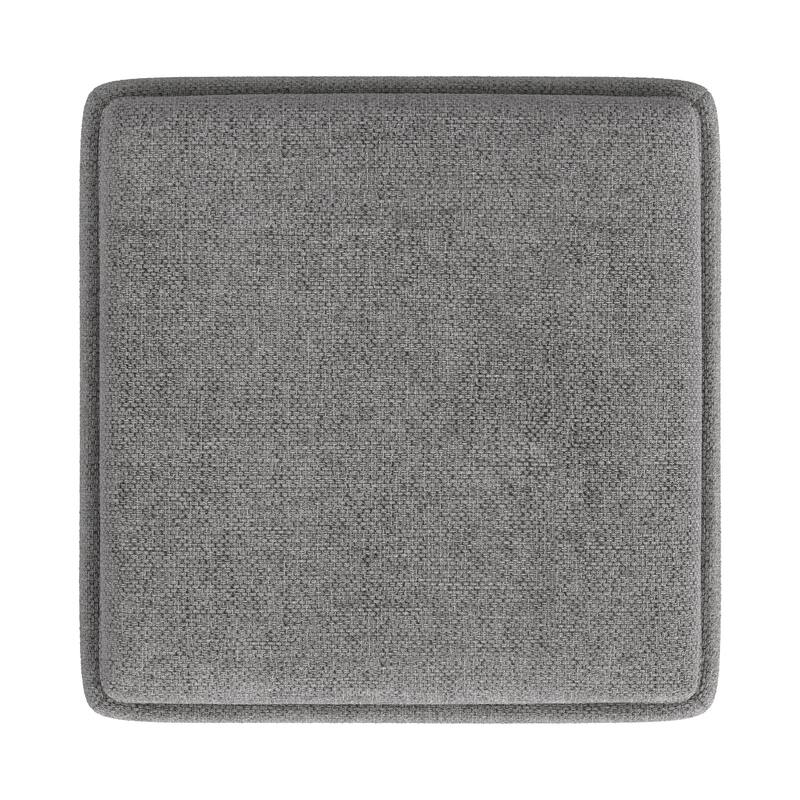 Soa Storage Accent Ottoman, 18 Inch Square Tray Top, Gray Woven Fabric