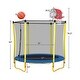 preview thumbnail 24 of 29, 5.5 FT Mini Toddler Kids Trampoline with Enclosure, Basketball Hoop