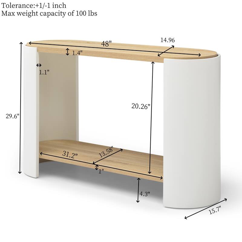 End Table, Small Side Table, Nightstand with 2-Layer Storage Shelves