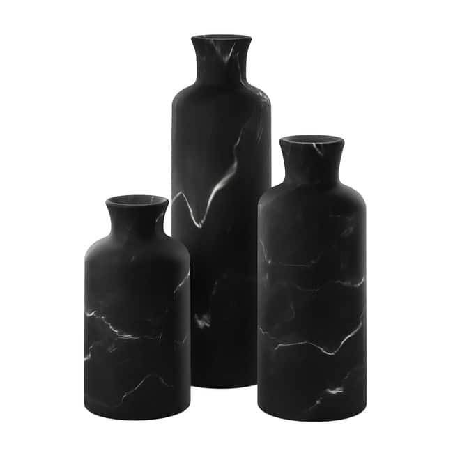 Creative Scents Matte Black Vase Set