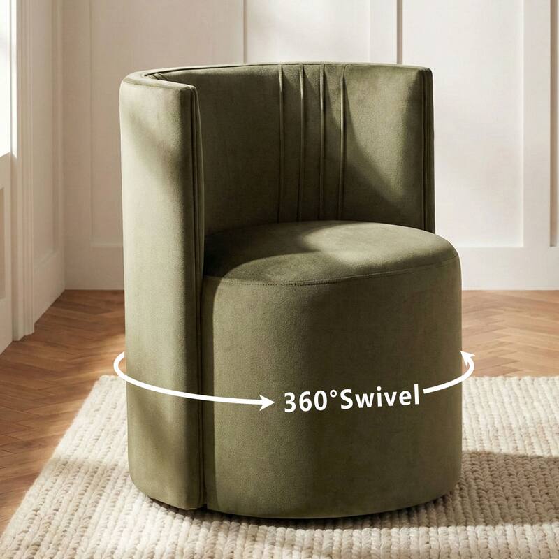 Velvet Swivel Rolling Accent Chairs with Casters
