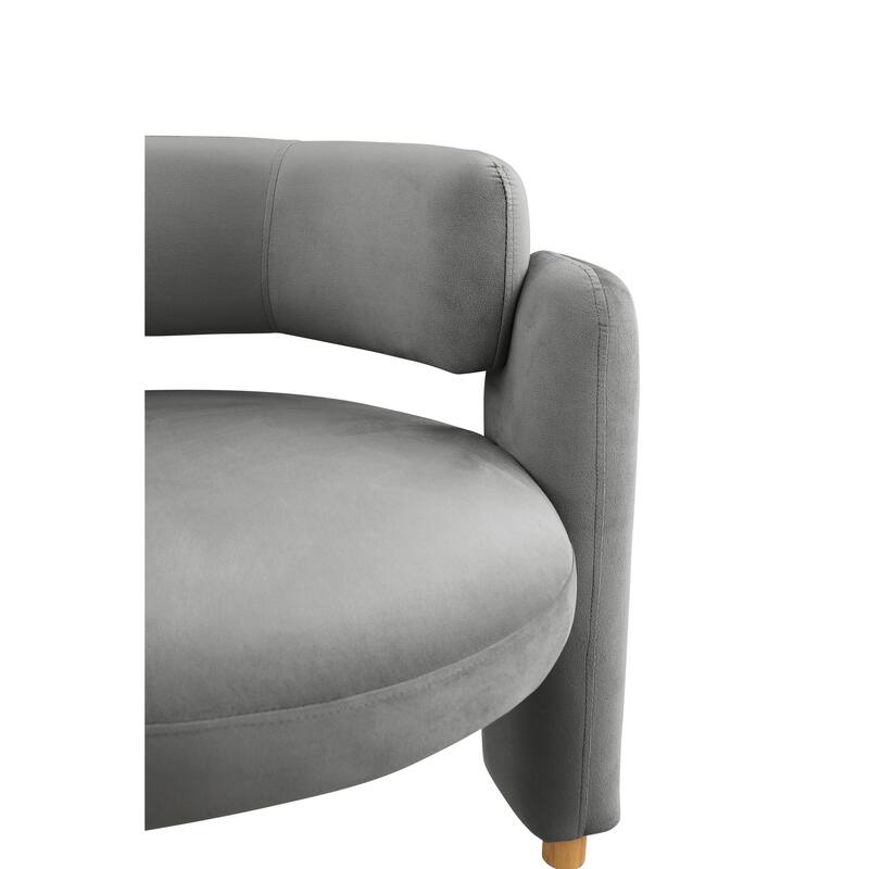 Grey 35.43" Accent Chair with Solid Wood Frame