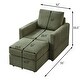 preview thumbnail 9 of 34, Modern Corduroy Chaise Lounge with Ottoman,Accent Chair for Living Room