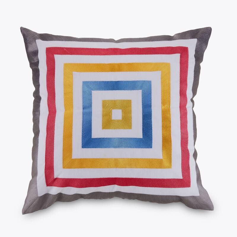 Trina Turk Satin Stitch Embroidered Pillow, 18x18"