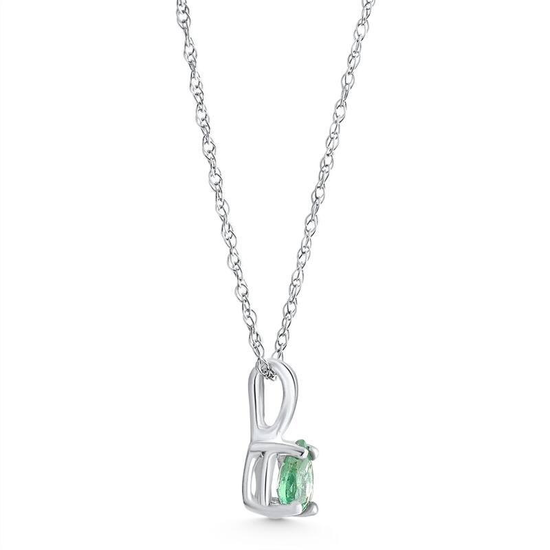 1/4Ct Peart Shape Emerald Cut Pendant White Gold