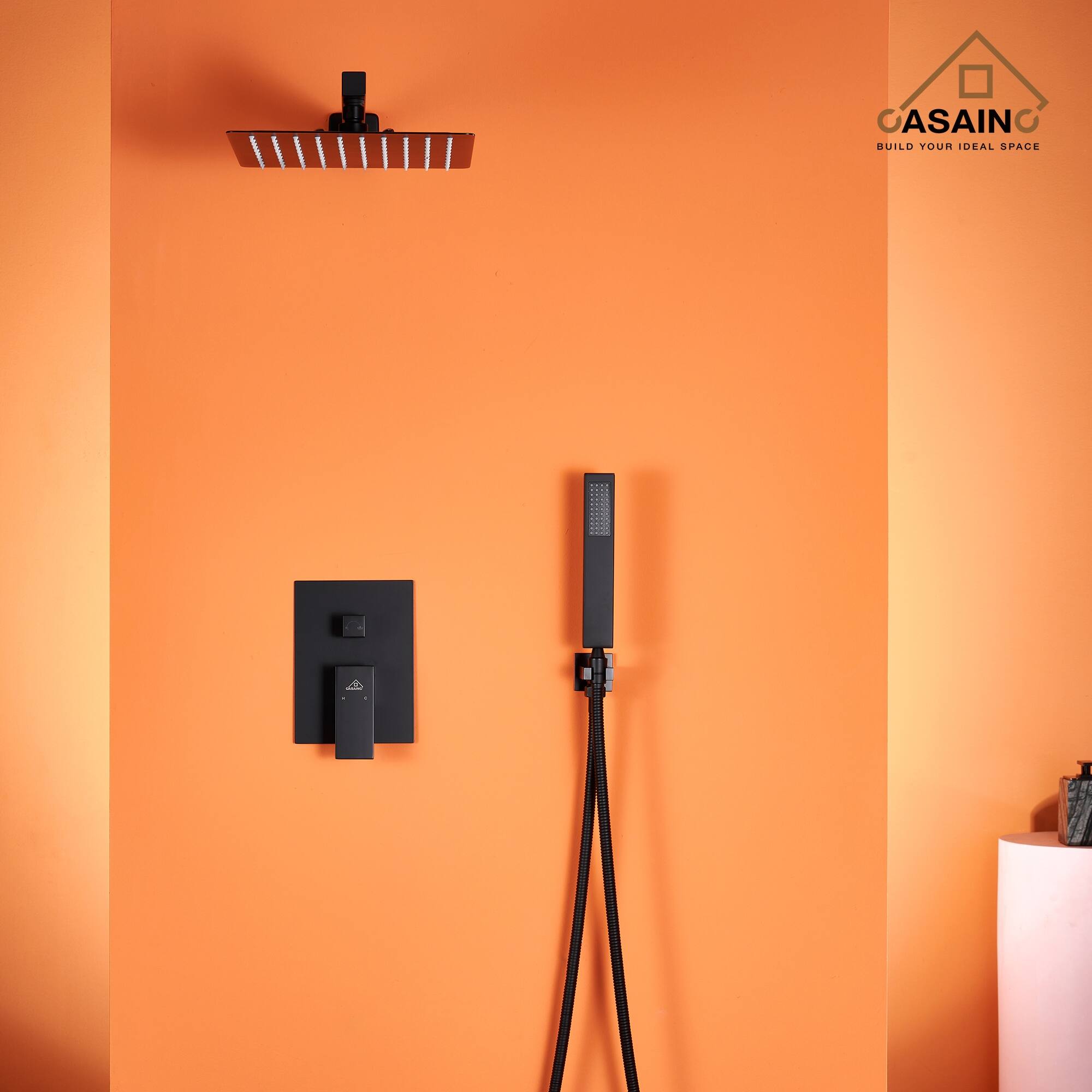 1Spray Patterns with 2.5 GPM 10inch Wall Mount Dual Shower Heads in