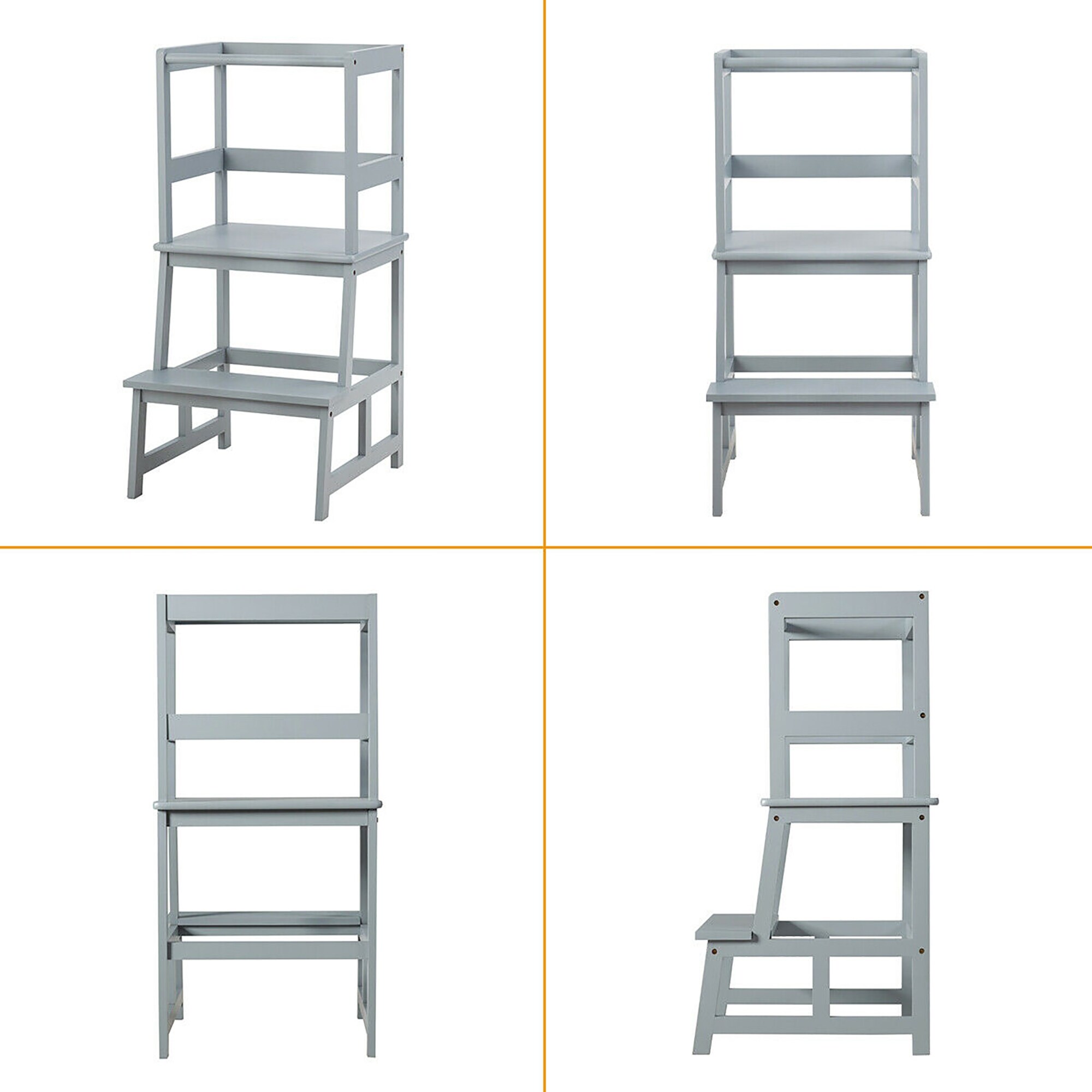 Costway Kids Kitchen Step Stool Wooden Toddler Stand Helper W Safety Overstock Com Shopping The Best Deals On Step Ladders 36833117 How much does the shipping cost for toddler ladder? costway kids kitchen step stool wooden toddler stand helper w safety