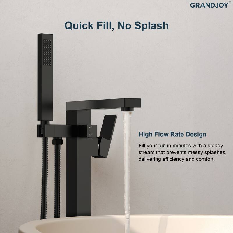 GRANDJOY 1-Handle Stylish Freestanding Tub Faucet with Hand Shower