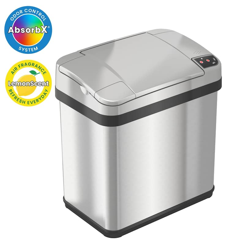 iTouchless 2.5 Gal Stainless Steel Touchless Bathroom Trash Can