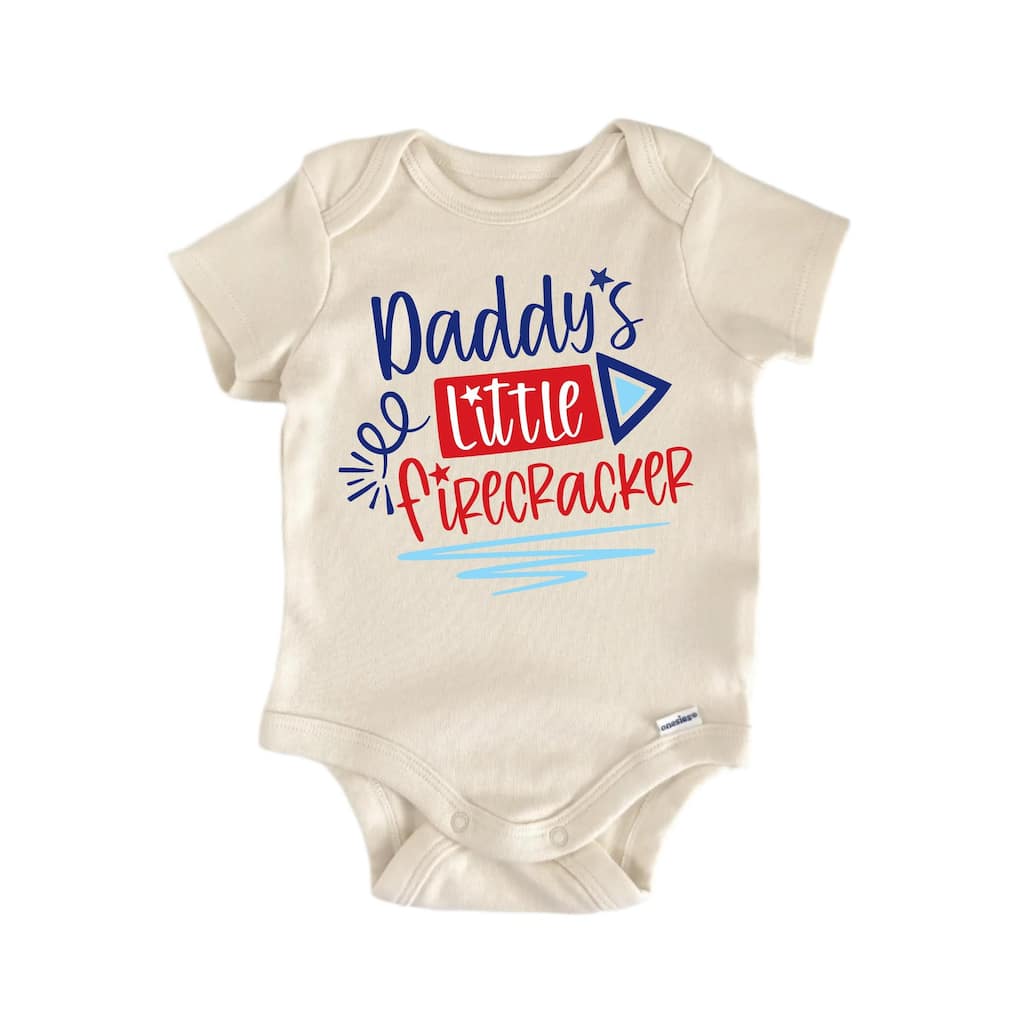 Daddy's Little Firecracker July 4th Patriotic - Baby Boy Girl Clothes Bodysuit