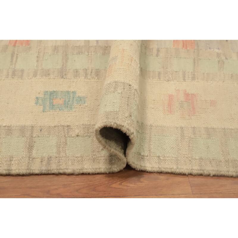 Hand Woven Oriental 100% Wool Carpet Southwestern Tribal Multi-Colored Kilim Area Rug - 9' 7'' X 7' 2''