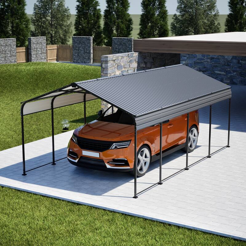 GDFStudio - Oliver Heavy Duty Outdoor Carport Gazebo with Waterproof Shade and Reinforced Base
