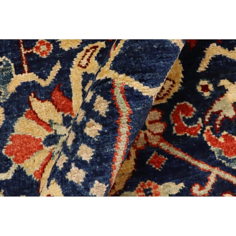 Southwestern Heriz Ziegler Anahi Blue Brown Hand-Knotted Rug - 3'11'' x 6'0''