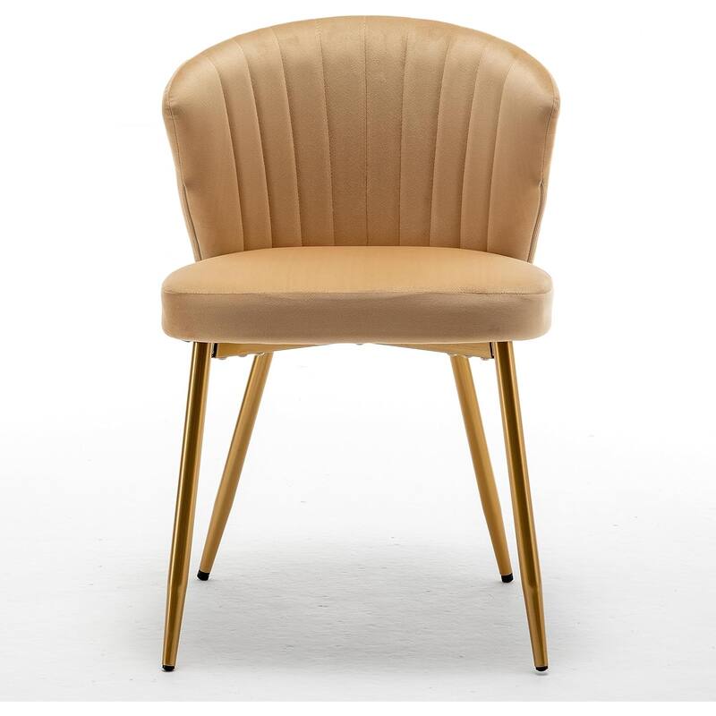 Modern Velvet Accent Chair with Channel-Tufted Design Comfortable and Trendy Armless Seat