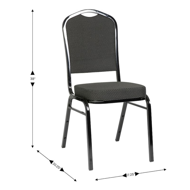 4 Pack Crown Back Stacking Banquet Chair - 20.25"D x 17.25"W x 38"H