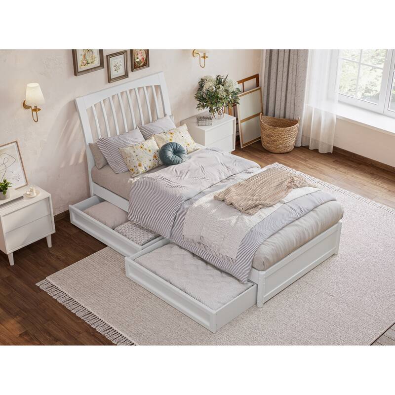 Roslyn Platform Bed with Panel Footboard and Storage Drawers