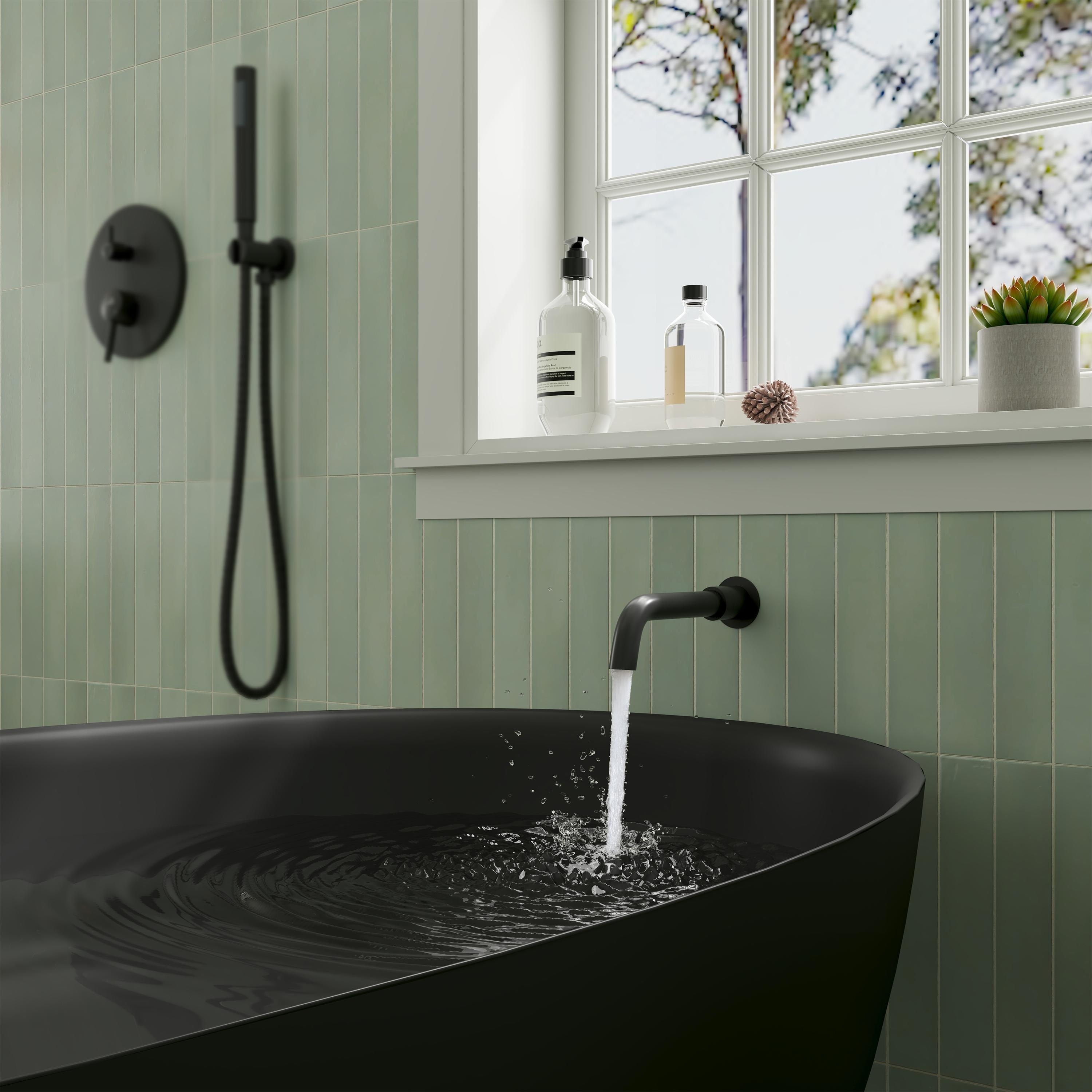 Tub Spout with Decorative Flange, Rotating Design, 1/2 in. NPT Wall-Mount Bathtub Faucet Spout