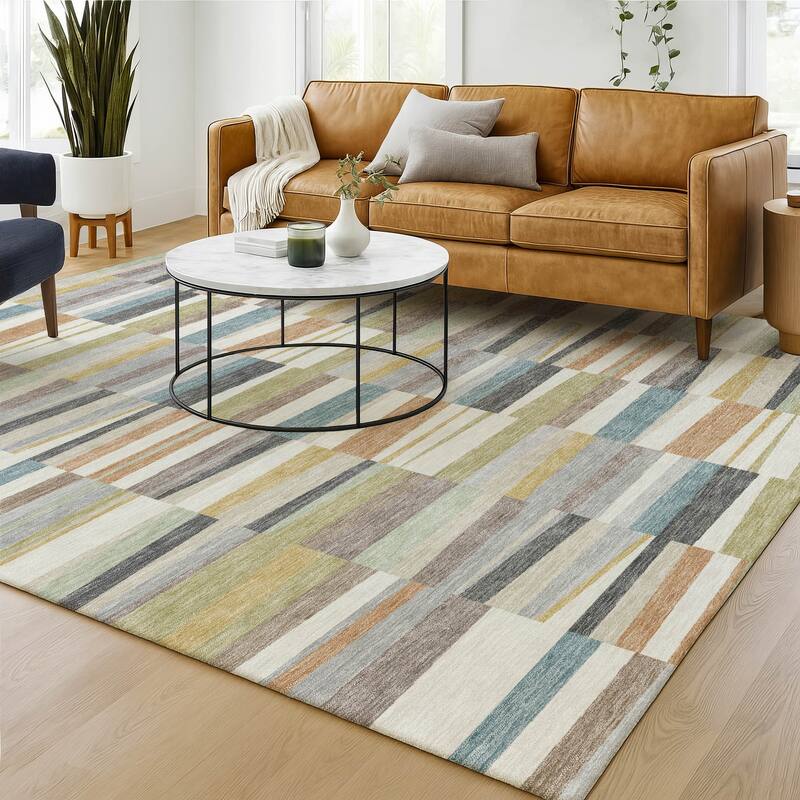 Machine Washable Indoor/ Outdoor Modern Antonito Chantille Rug