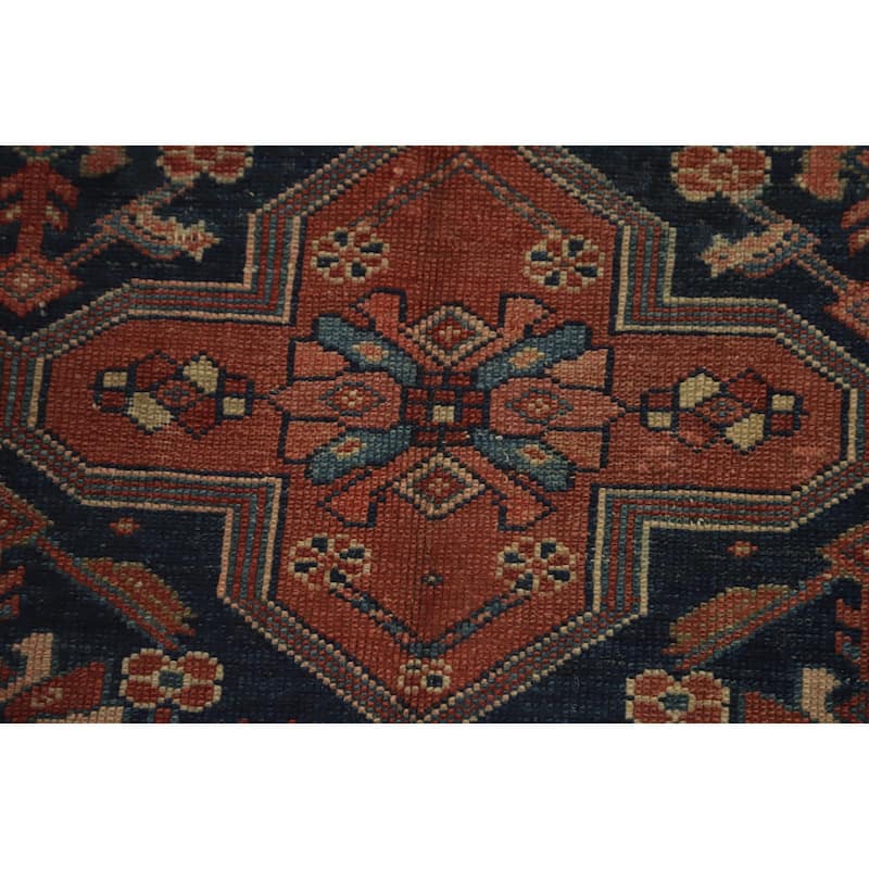 Hand Knotted Oriental 100% Wool Carpet Traditional Geometric Oranges & Rust Bakhtiari Area Rug - 6' 7'' X 5' 1''