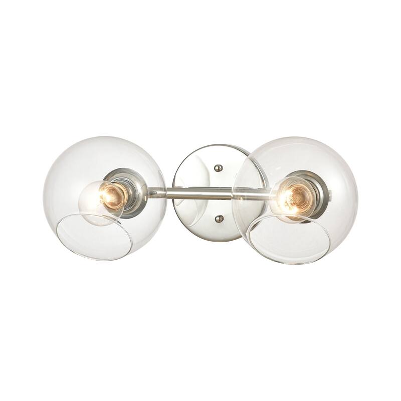 Elk Home Claro Polished Chrome With Clear Glass 2 Light Vanity Light