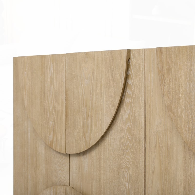Wood Sideboard Cabinet with Semi-Circular Handles and Adjustable Shelves