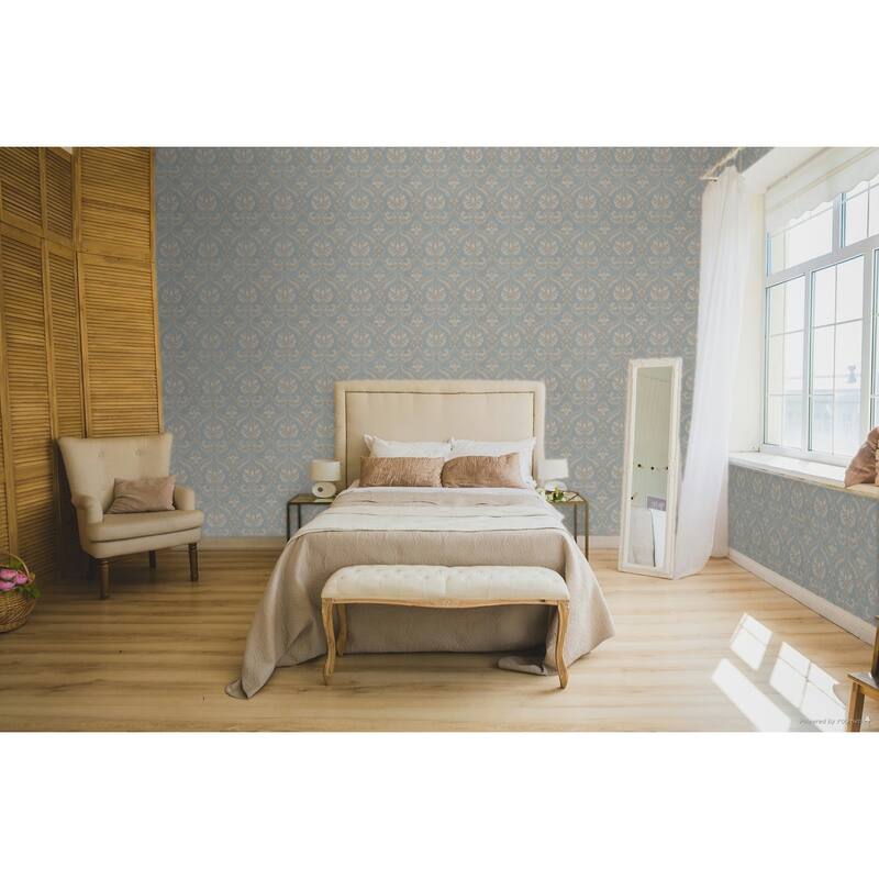 Galerie Wallcoverings Italian Classics 4 Collection Embossed Traditional Damask Vinyl on Non-woven Matte Wallpaper Roll
