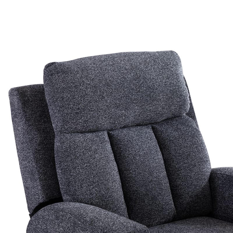 Massage and Heating Manual Recliner Chair with 2 Cup Holders Breathable Fabric
