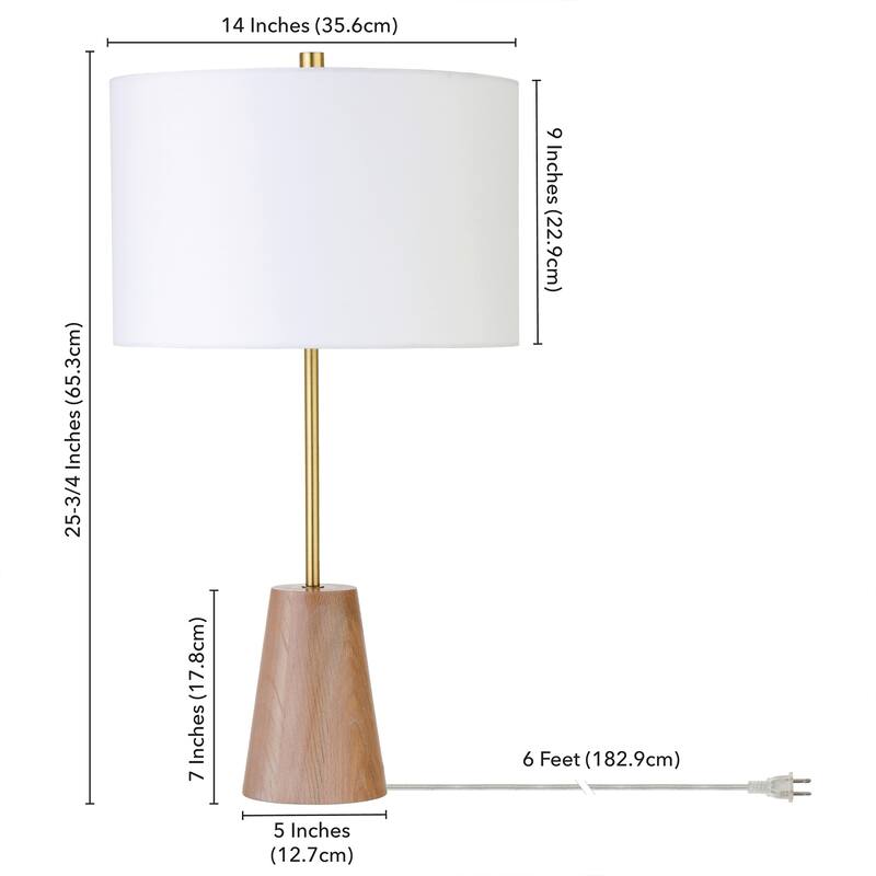 Killian 25.5" Limed Oak Table Lamp with Fabric Shade