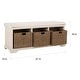 preview thumbnail 10 of 8, SAFAVIEH Lonan White 3-drawer Wicker Storage Bench - 47" W x 16.1" L x 19.9" H