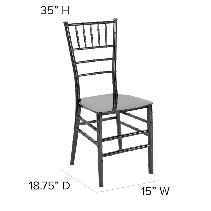 Resin Stackable Chiavari Chair - 15"W x 18.75"D x 35"H - 15"W x 18.75"D x 35"H