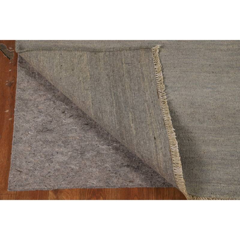 Gray Gabbeh Oriental Area Rug Living Room Hand-Knotted Wool Carpet - 4'10" x 6'7"