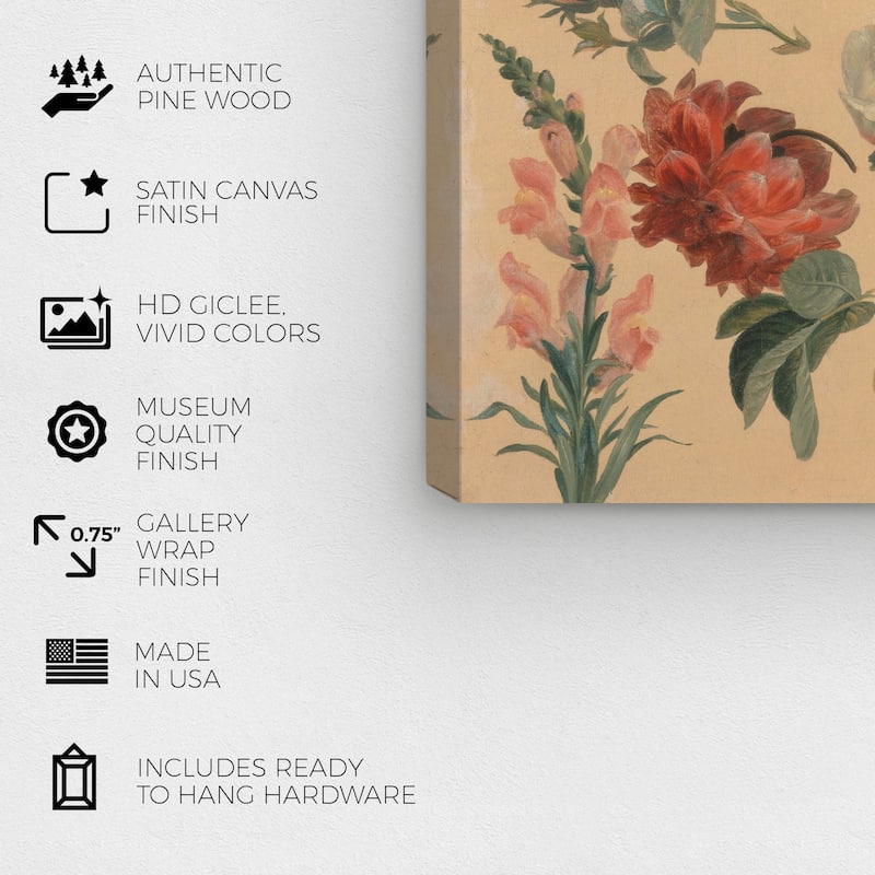 Wynwood Studio Canvas Floral and Botanical Studies of Summer Flowers Wall Art Canvas Print