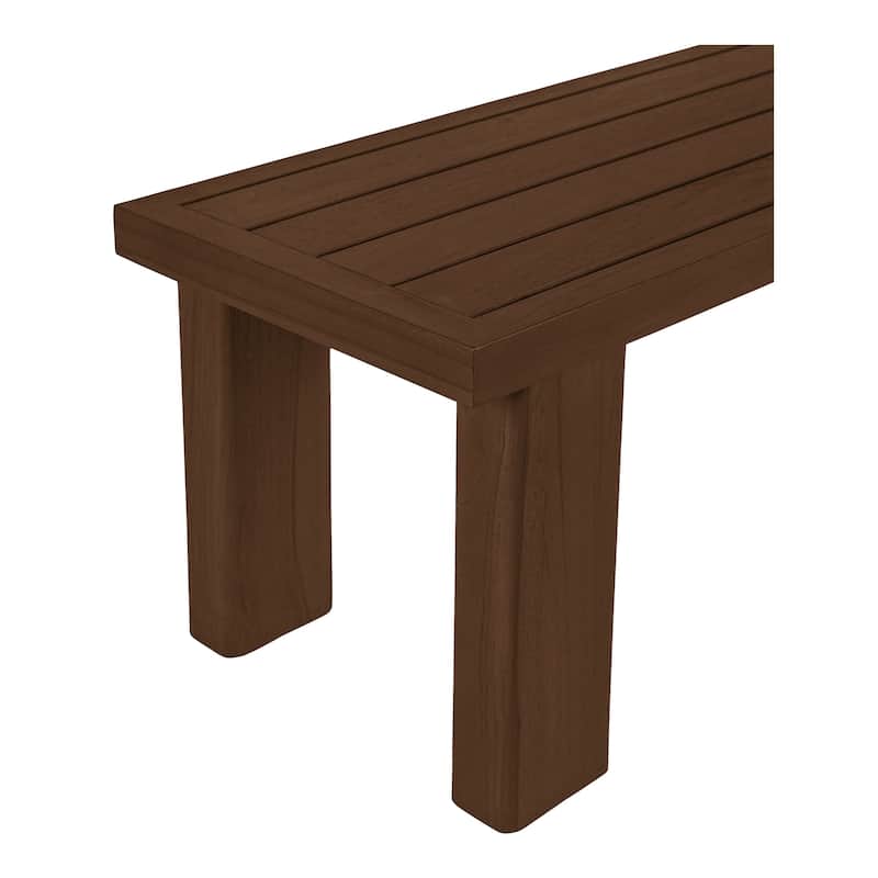 NADAAL STUDIOS Nadaal Emeren Dining Bench, Slatted Solid Teak Design, Brown