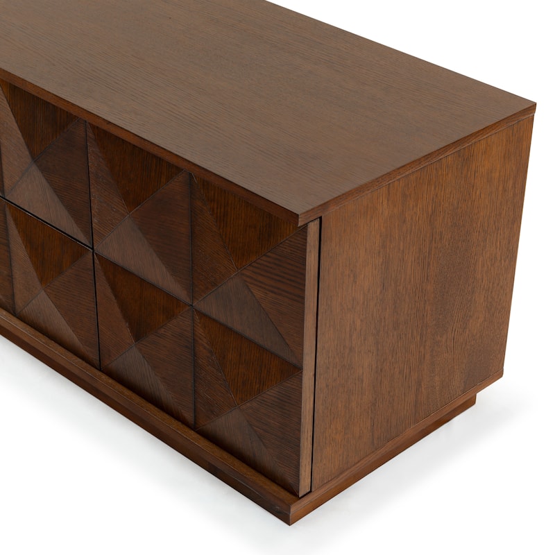 SAFAVIEH Couture Patty 4 Door Wood Media Stand - 63"W x 17"D x 19"H