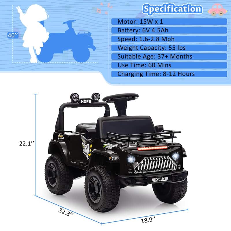 6V Ride On Car for Toddlers