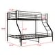 preview thumbnail 9 of 8, Victorian Concise Style Twin Over Full Metal Bunk Bed,Stable Metal Bed with Guardrail and Sloping Ladder