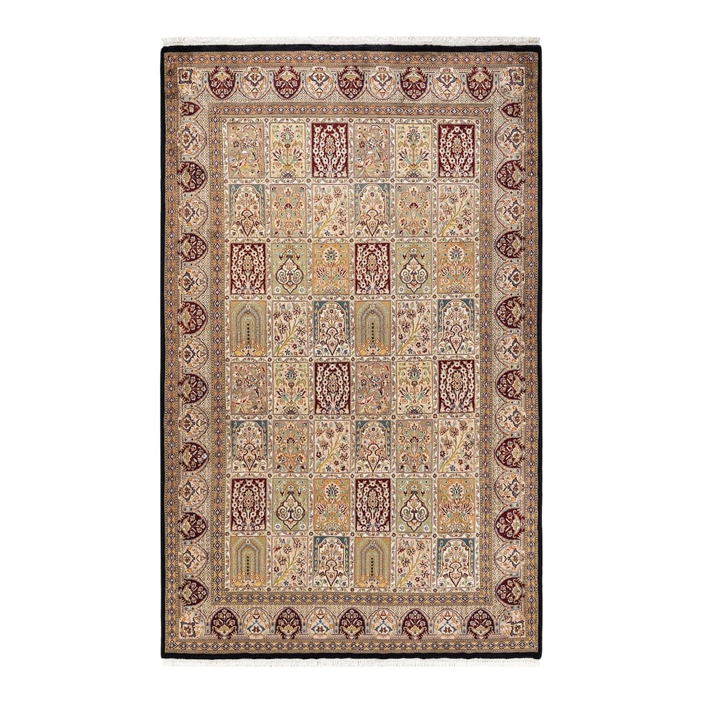 Overton Hand Knotted Wool Traditional Oriental Orange Area Rug - 6' x 9'