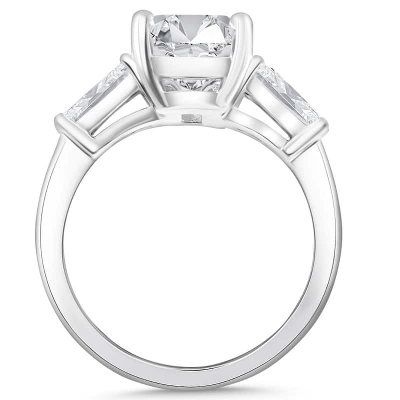 Certified 4.75Ct Radiant Cut Baguette Diamond Engagement Ring Gold Lab Grown