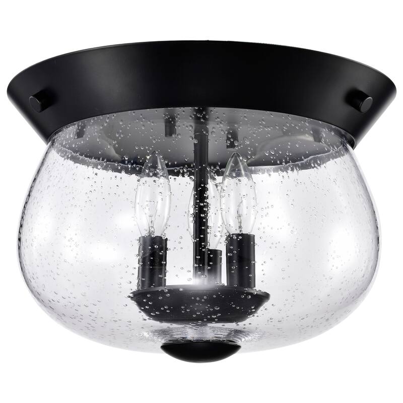 Nuvo Lighting 60/7806 Boliver 3 Light 14" Wide Flush Mount Bowl - Matte Black