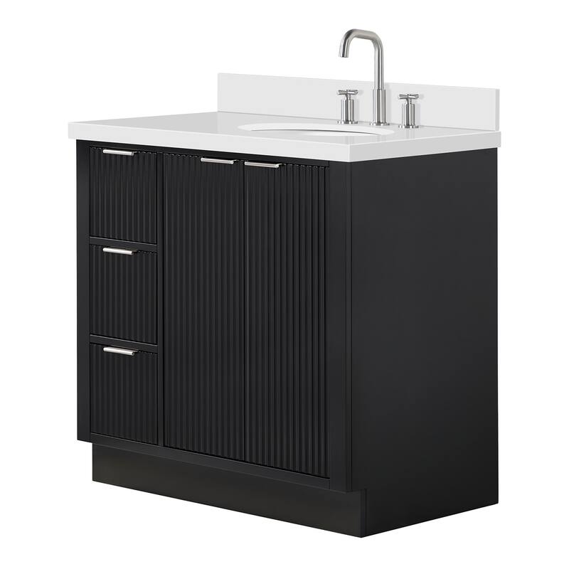 Ariel P37RWQOVO Milan 37" Free Standing Single Basin Vanity Set with
