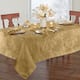Porch & Den Prahl Jacquard Poinsettia Tablecloth - 60x84 Oblong - Gold