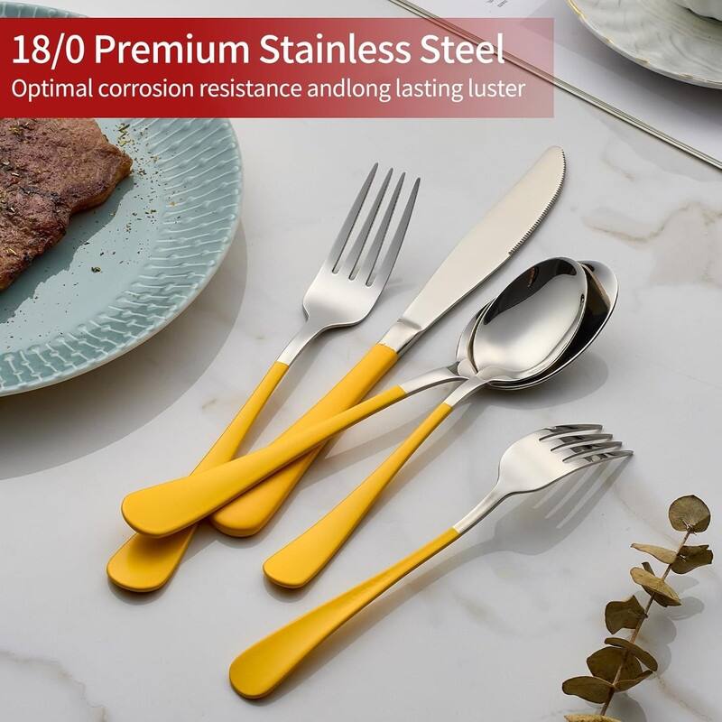20 Piece 18/0 Stainless Steel Flatware Cutlery Set Service for 4,Mirror Finish