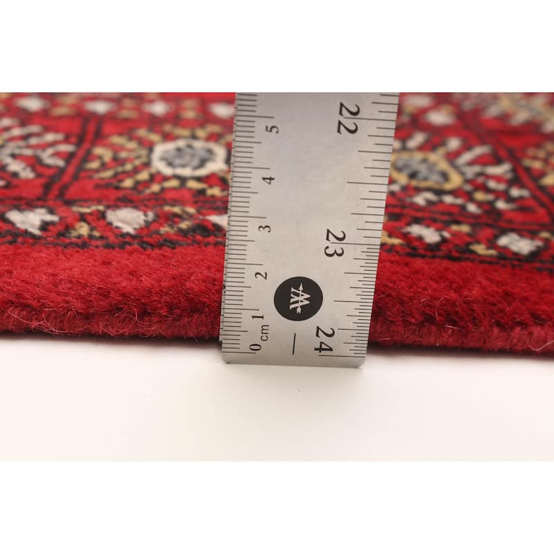 ECARPETGALLERY Hand-knotted Peshawar Bokhara Red Wool Rug - 4'2 x 5'8