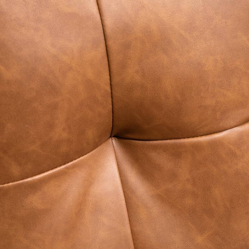 Loveseat Sofa with Button Tufted Back, Leather Upholstered Armsofa Couches, Versatile 2-Seat Settee for Bedroom