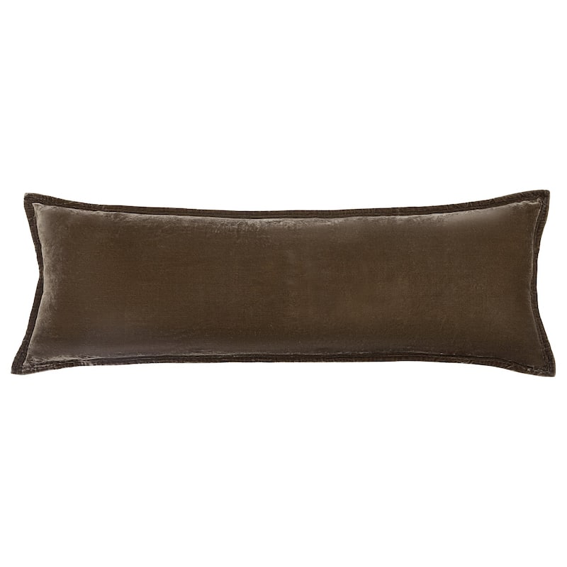 HiEnd Accents Stella Faux Silk Velvet Romantic Western Long Lumbar Pillow, 14"x42"